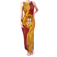 Personalised Kolisi Tonga Atele Family Matching Tank Maxi Dress and Hawaiian Shirt Since 1882 Simple Ngatu Pattern LT9 Mom's Dress Gold - Polynesian Pride