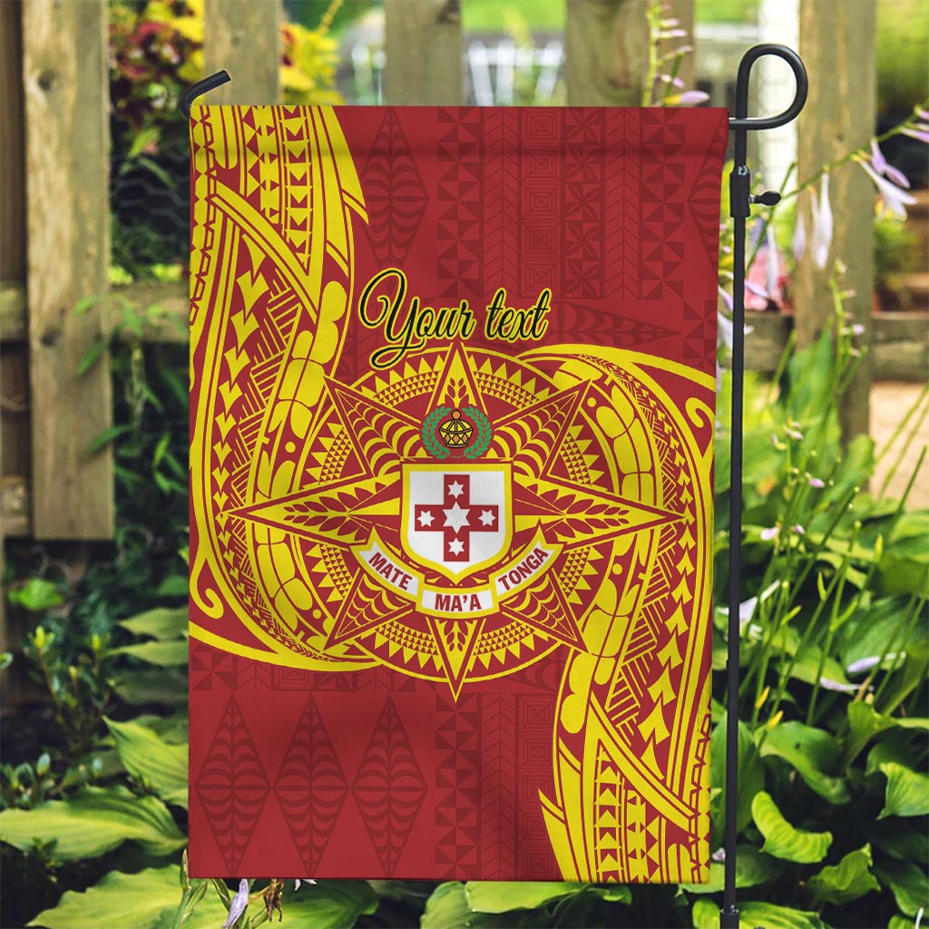 Personalised Kolisi Tonga Atele Garden Flag Since 1882 Simple Ngatu Pattern LT9 Garden Flag Gold - Polynesian Pride