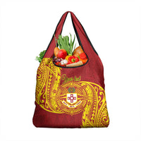 Personalised Kolisi Tonga Atele Grocery Bag Since 1882 Simple Ngatu Pattern LT9 1-pack One Size Gold - Polynesian Pride