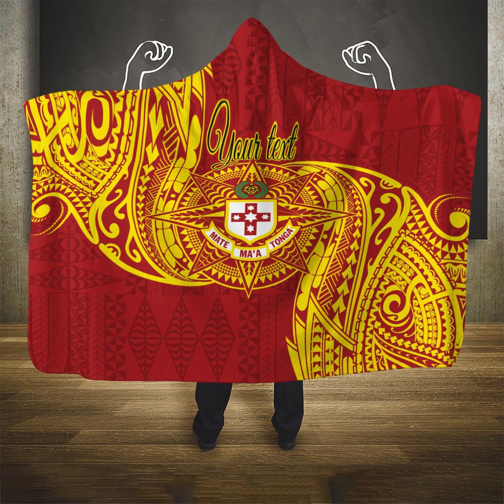 Personalised Kolisi Tonga Atele Hooded Blanket Since 1882 Simple Ngatu Pattern