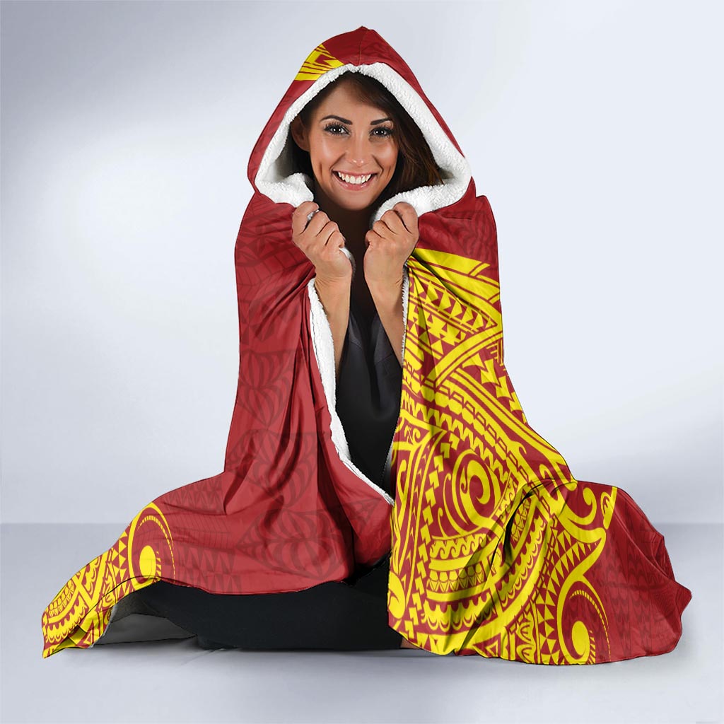 Personalised Kolisi Tonga Atele Hooded Blanket Since 1882 Simple Ngatu Pattern LT9 - Polynesian Pride