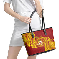 Personalised Kolisi Tonga Atele Leather Tote Bag Since 1882 Simple Ngatu Pattern LT9 - Polynesian Pride