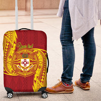Personalised Kolisi Tonga Atele Luggage Cover Since 1882 Simple Ngatu Pattern