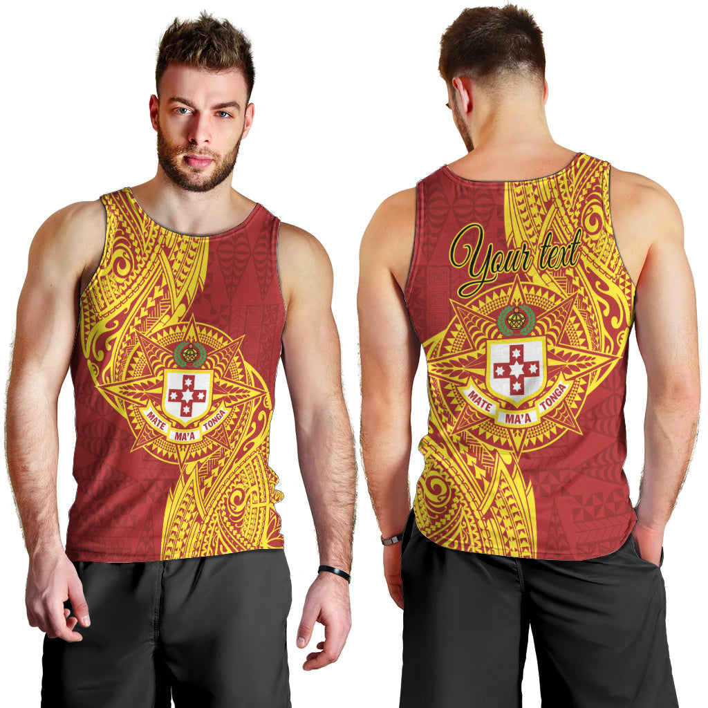 Personalised Kolisi Tonga Atele Men Tank Top Since 1882 Simple Ngatu Pattern LT9 - Polynesian Pride