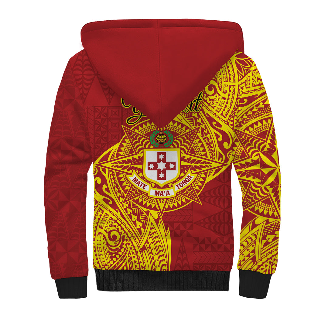 Personalised Kolisi Tonga Atele Sherpa Hoodie Since 1882 Simple Ngatu Pattern LT9 - Polynesian Pride