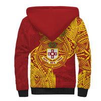 Personalised Kolisi Tonga Atele Sherpa Hoodie Since 1882 Simple Ngatu Pattern LT9 - Polynesian Pride