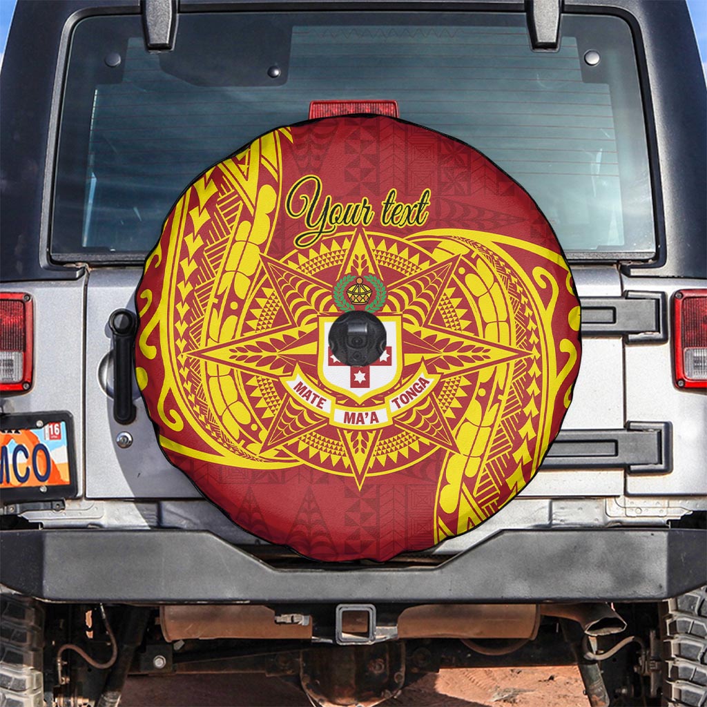 Personalised Kolisi Tonga Atele Spare Tire Cover Since 1882 Simple Ngatu Pattern LT9 Gold - Polynesian Pride