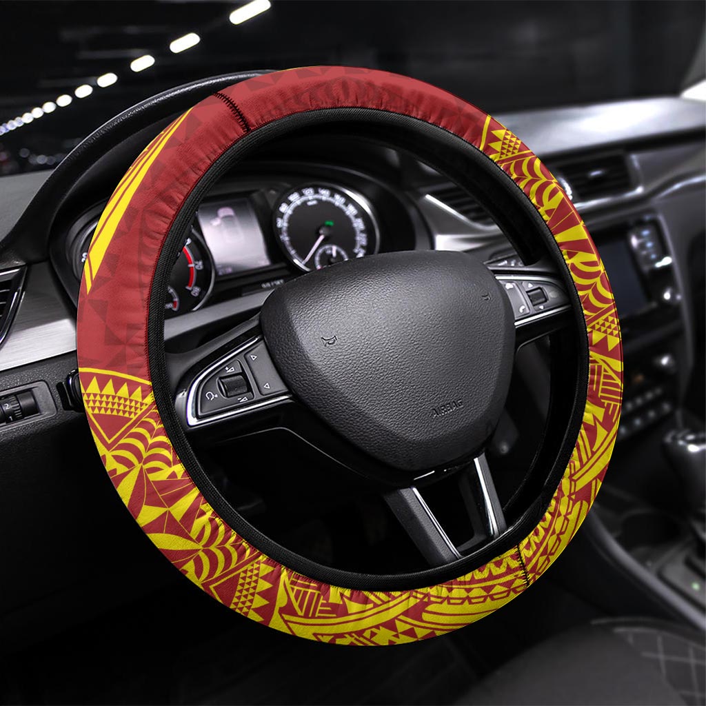 Kolisi Tonga Atele Steering Wheel Cover Since 1882 Simple Ngatu Pattern