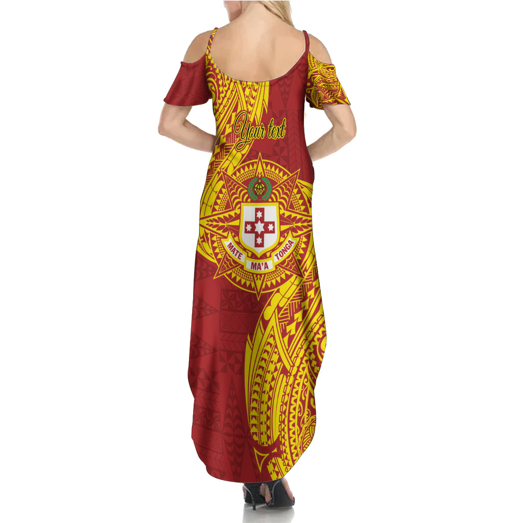 Personalised Kolisi Tonga Atele Summer Maxi Dress Since 1882 Simple Ngatu Pattern LT9 - Polynesian Pride