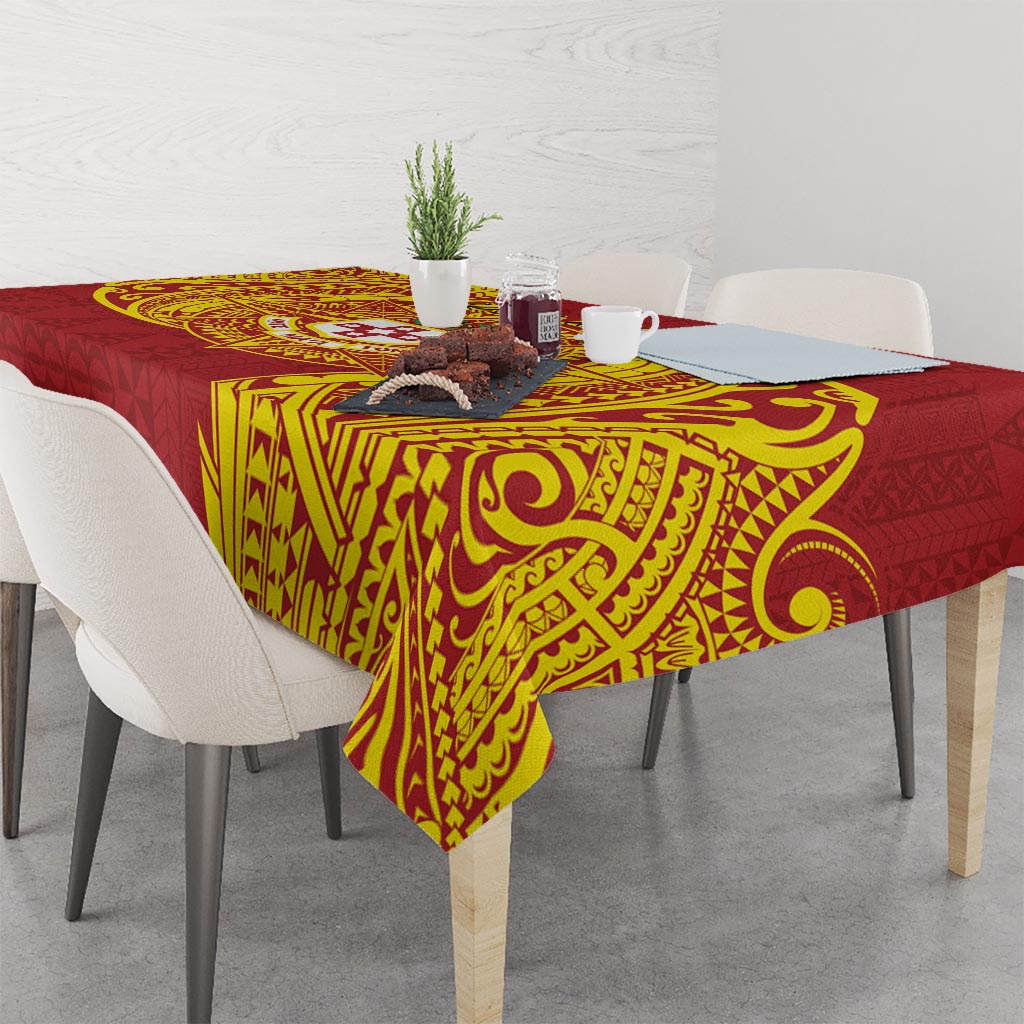 Personalised Kolisi Tonga Atele Tablecloth Since 1882 Simple Ngatu Pattern LT9 - Polynesian Pride