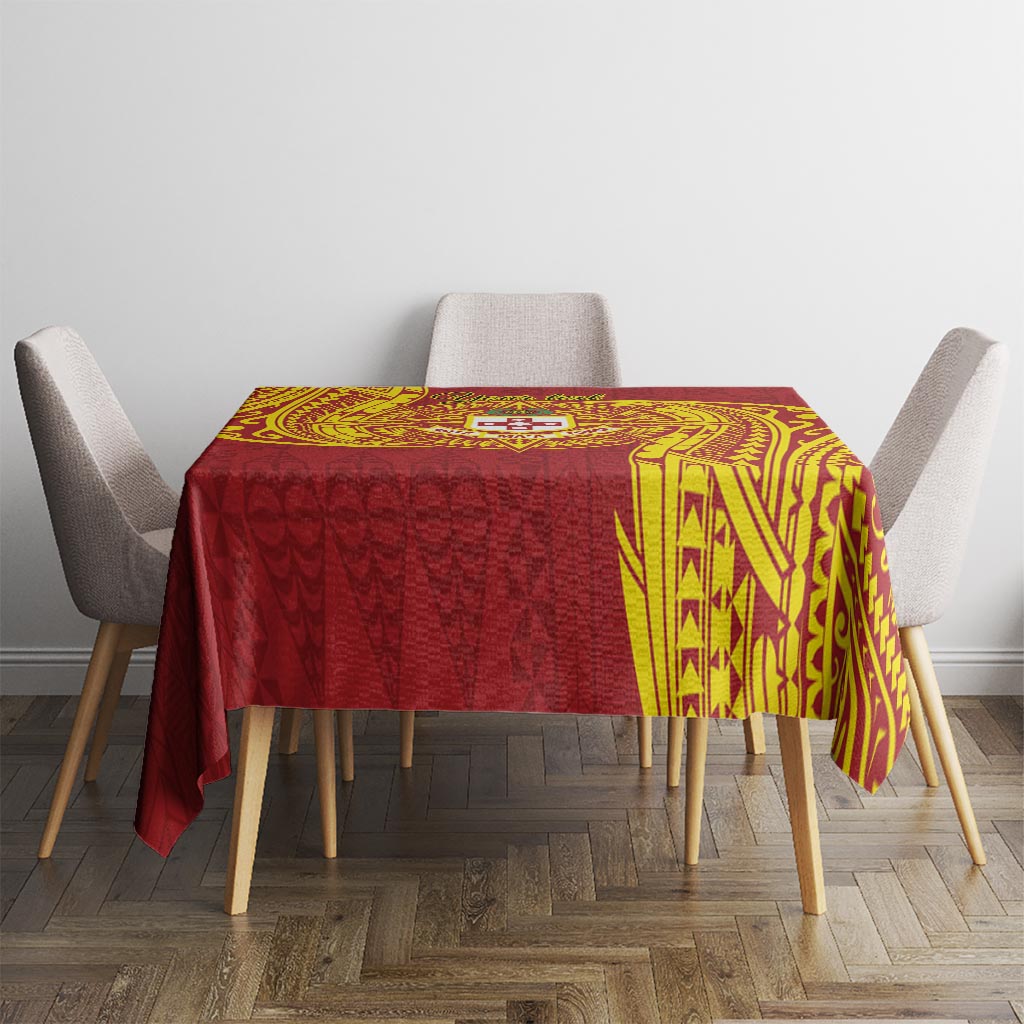 Personalised Kolisi Tonga Atele Tablecloth Since 1882 Simple Ngatu Pattern LT9 - Polynesian Pride
