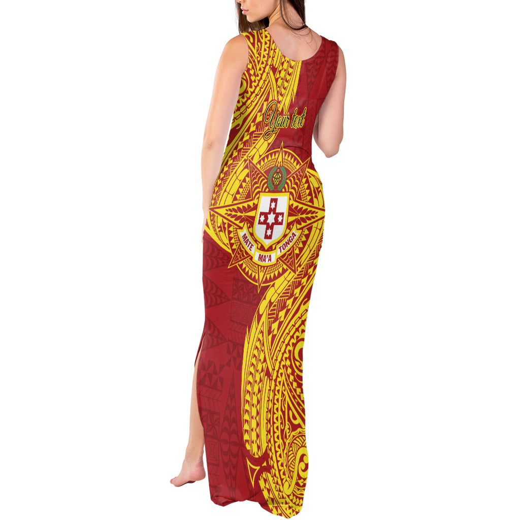 Personalised Kolisi Tonga Atele Tank Maxi Dress Since 1882 Simple Ngatu Pattern LT9 - Polynesian Pride