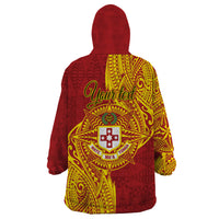 Personalised Kolisi Tonga Atele Wearable Blanket Hoodie Since 1882 Simple Ngatu Pattern