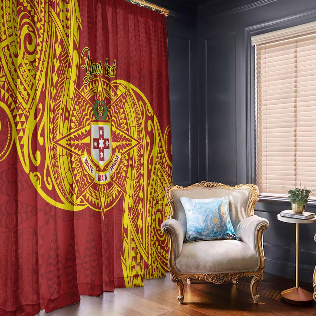 Personalised Kolisi Tonga Atele Window Curtain Since 1882 Simple Ngatu Pattern LT9 - Polynesian Pride