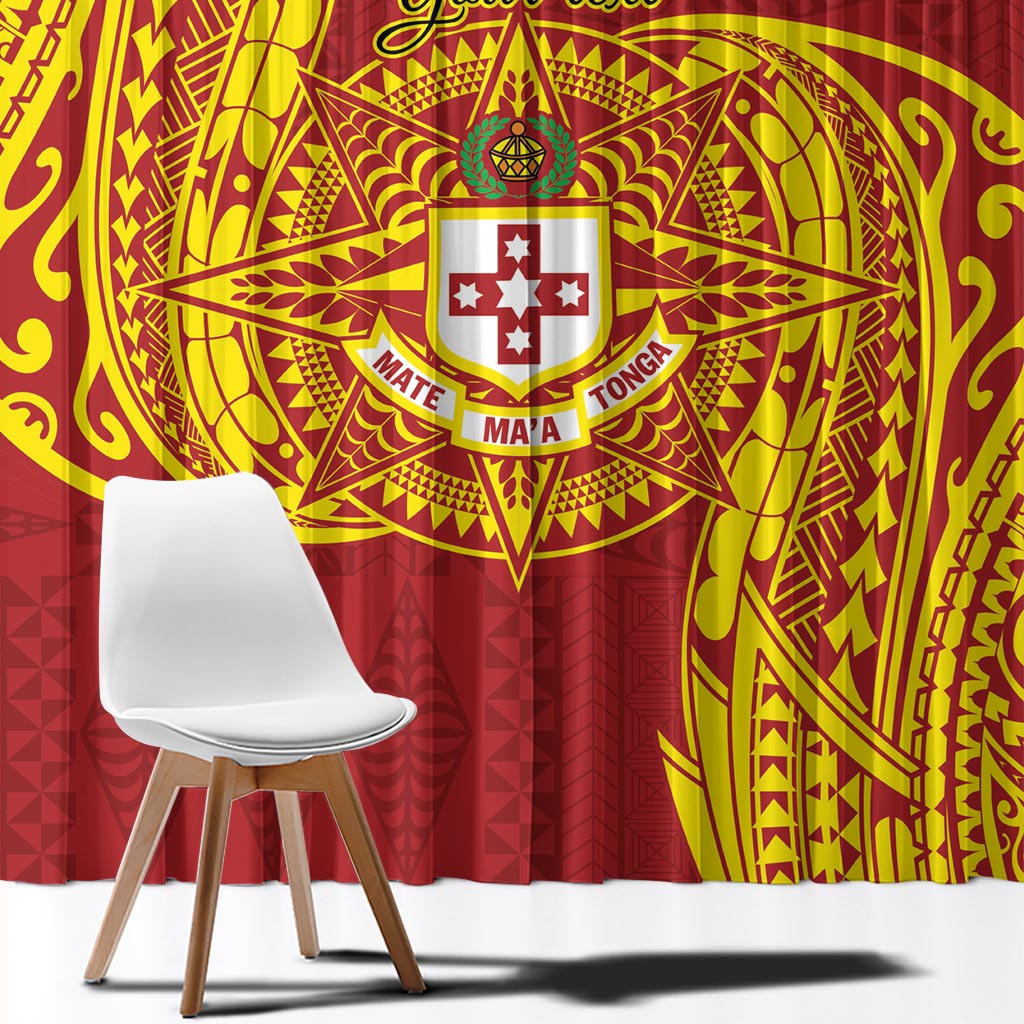 Personalised Kolisi Tonga Atele Window Curtain Since 1882 Simple Ngatu Pattern LT9 - Polynesian Pride