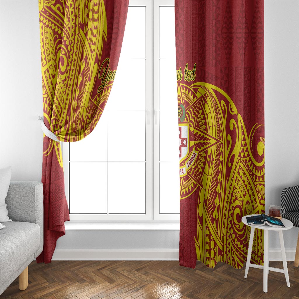 Personalised Kolisi Tonga Atele Window Curtain Since 1882 Simple Ngatu Pattern LT9 - Polynesian Pride