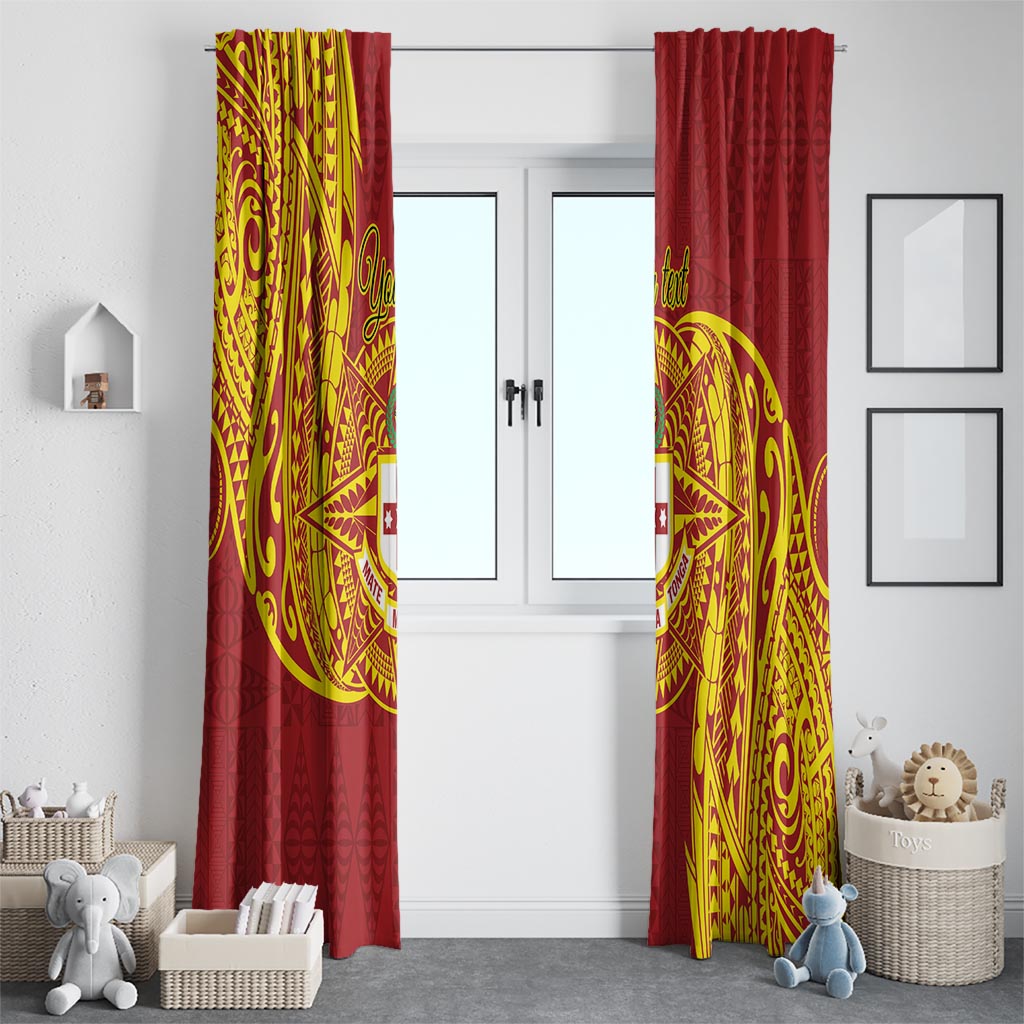 Personalised Kolisi Tonga Atele Window Curtain Since 1882 Simple Ngatu Pattern LT9 - Polynesian Pride