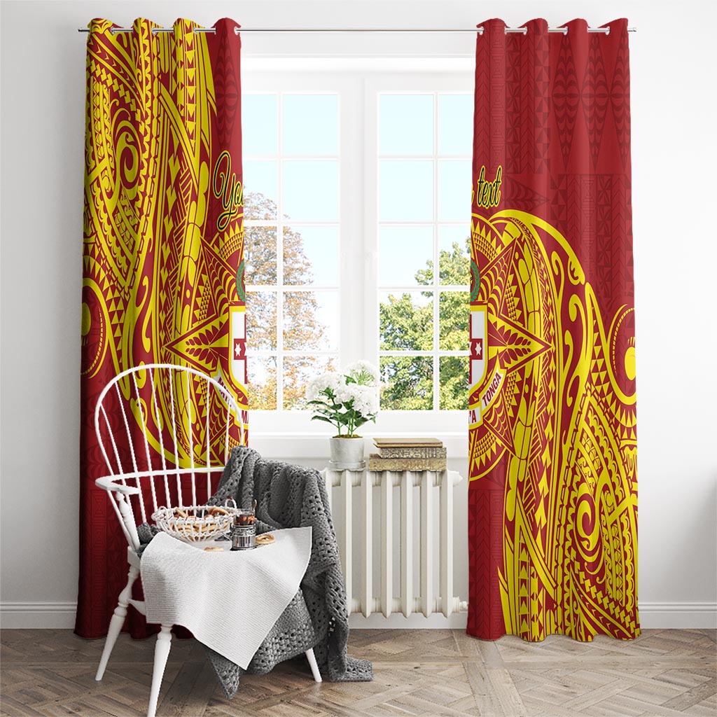 Personalised Kolisi Tonga Atele Window Curtain Since 1882 Simple Ngatu Pattern LT9 - Polynesian Pride