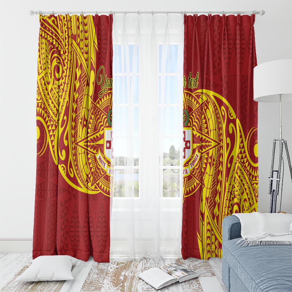 Personalised Kolisi Tonga Atele Window Curtain Since 1882 Simple Ngatu Pattern LT9 - Polynesian Pride