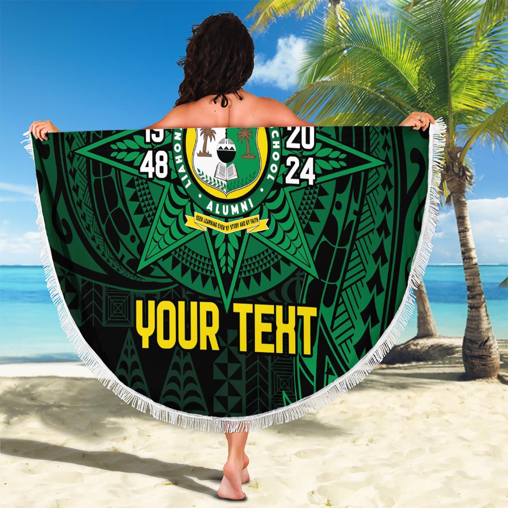 Personalised Tonga Liahona High School 76th Anniversary Beach Blanket Special Kupesi Pattern LT9 - Polynesian Pride