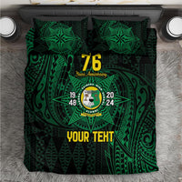 Personalised Tonga Liahona High School 76th Anniversary Bedding Set Special Kupesi Pattern LT9 Green - Polynesian Pride