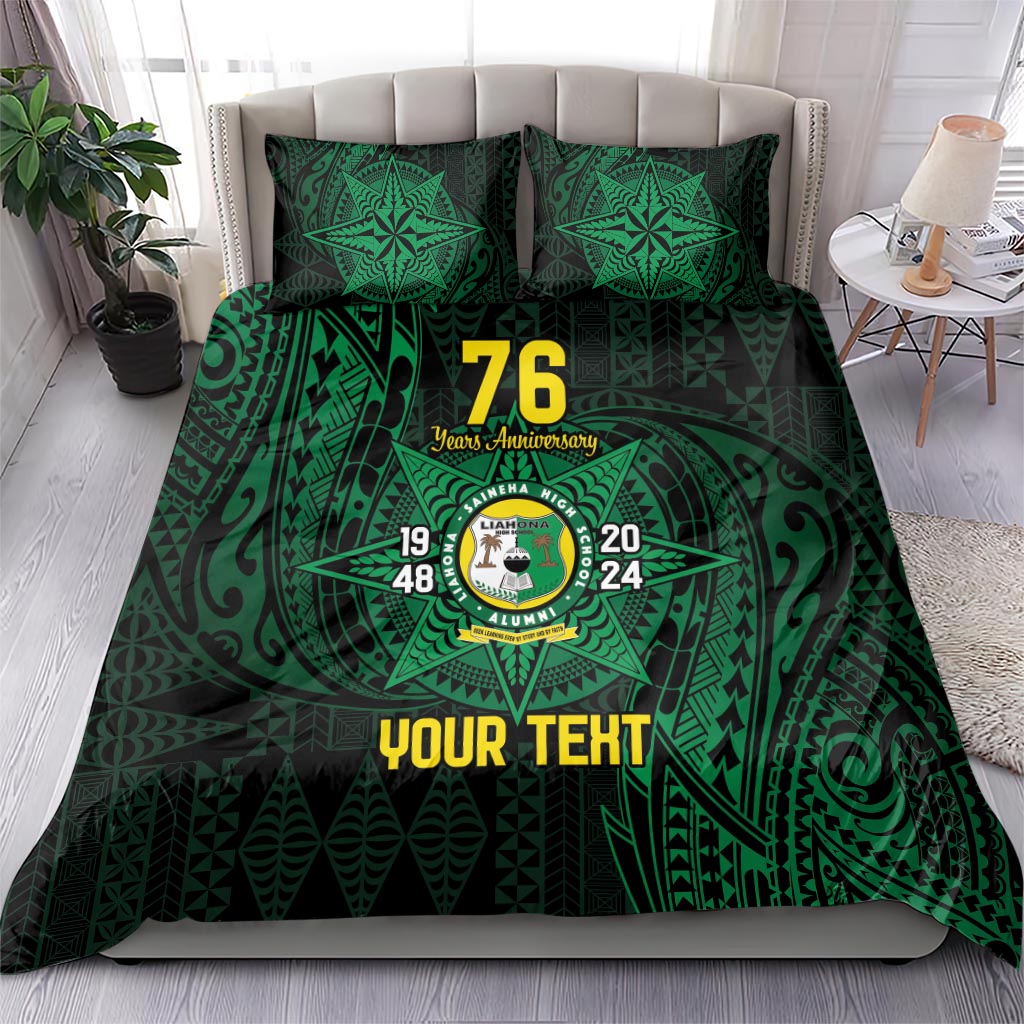 Personalised Tonga Liahona High School 76th Anniversary Bedding Set Special Kupesi Pattern LT9 - Polynesian Pride