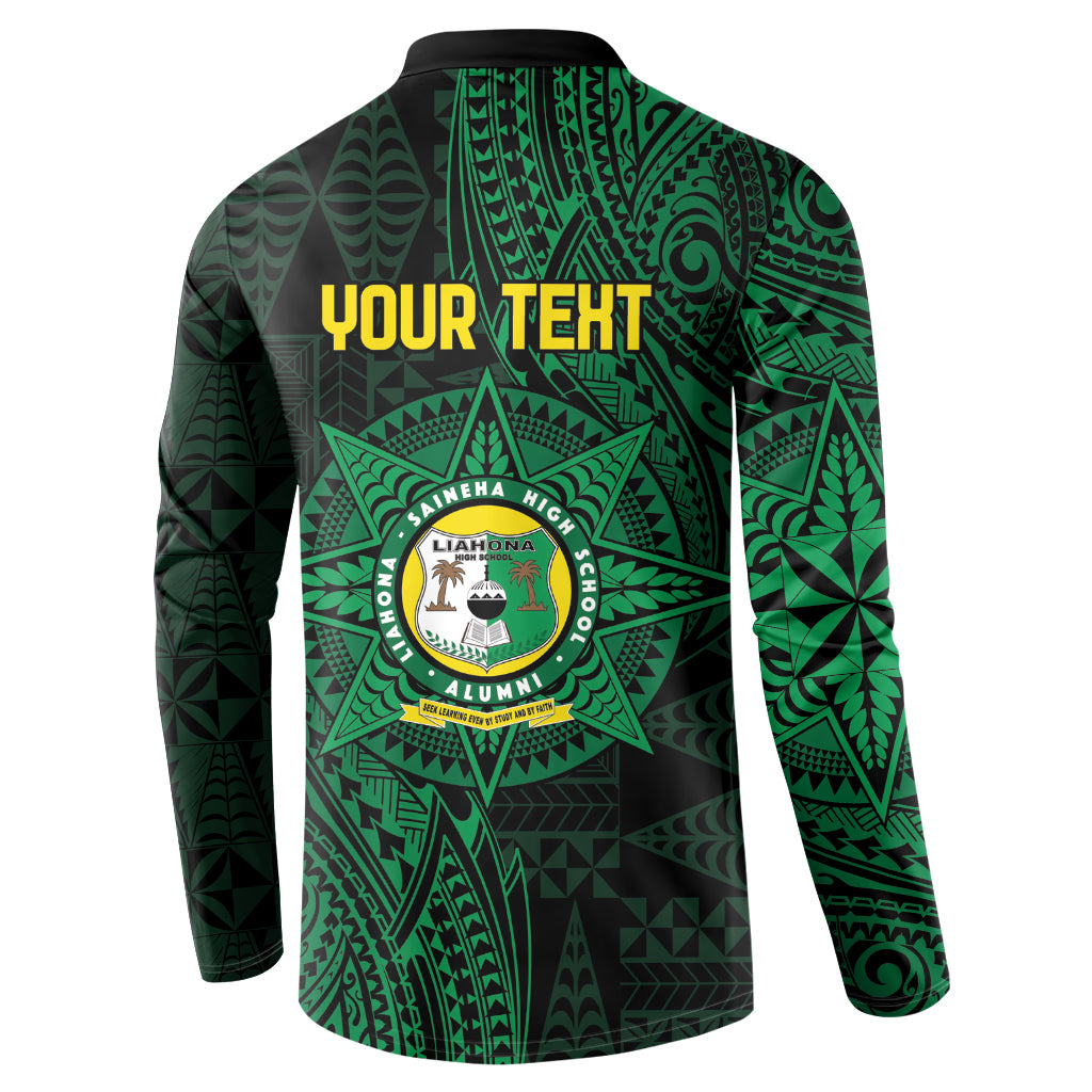 Personalised Tonga Liahona High School 76th Anniversary Button Sweatshirt Special Kupesi Pattern LT9 - Polynesian Pride