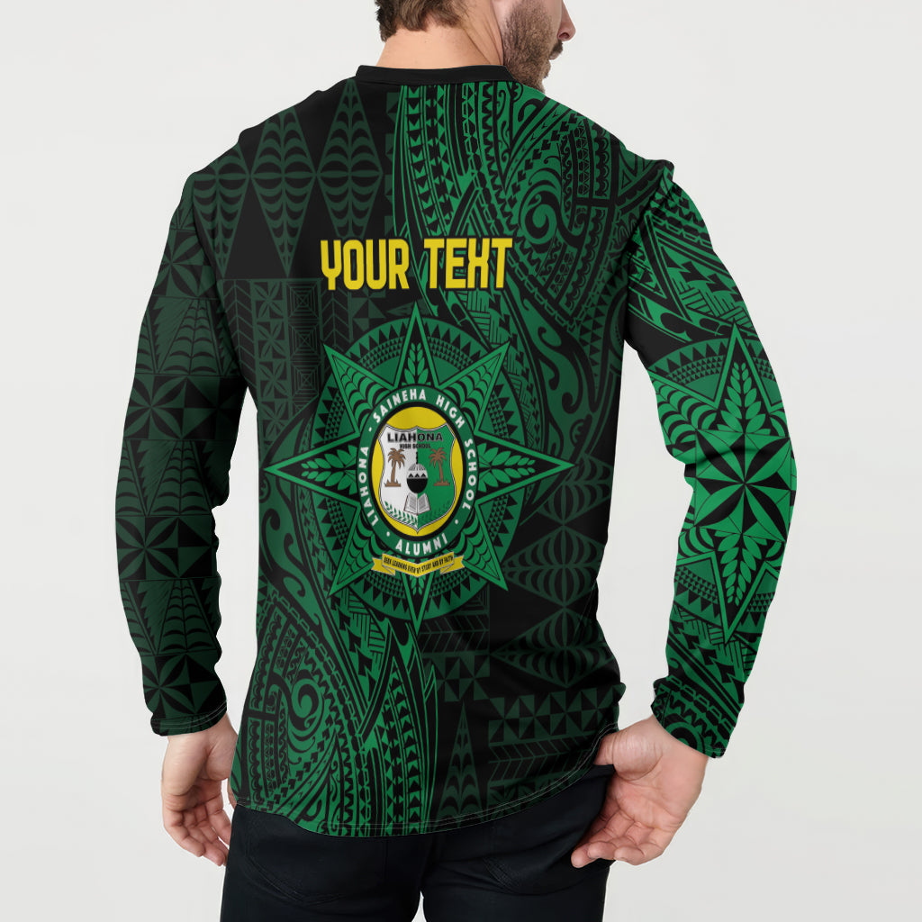 Personalised Tonga Liahona High School 76th Anniversary Button Sweatshirt Special Kupesi Pattern LT9 - Polynesian Pride