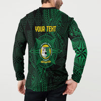 Personalised Tonga Liahona High School 76th Anniversary Button Sweatshirt Special Kupesi Pattern LT9 - Polynesian Pride