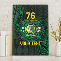 Personalised Tonga Liahona High School 76th Anniversary Canvas Wall Art Special Kupesi Pattern LT9 Without Frame Green - Polynesian Pride