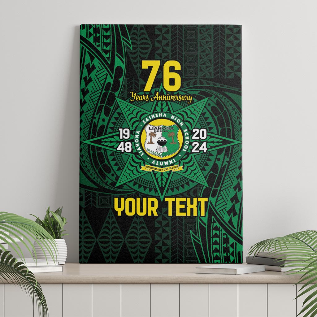 Personalised Tonga Liahona High School 76th Anniversary Canvas Wall Art Special Kupesi Pattern LT9 - Polynesian Pride