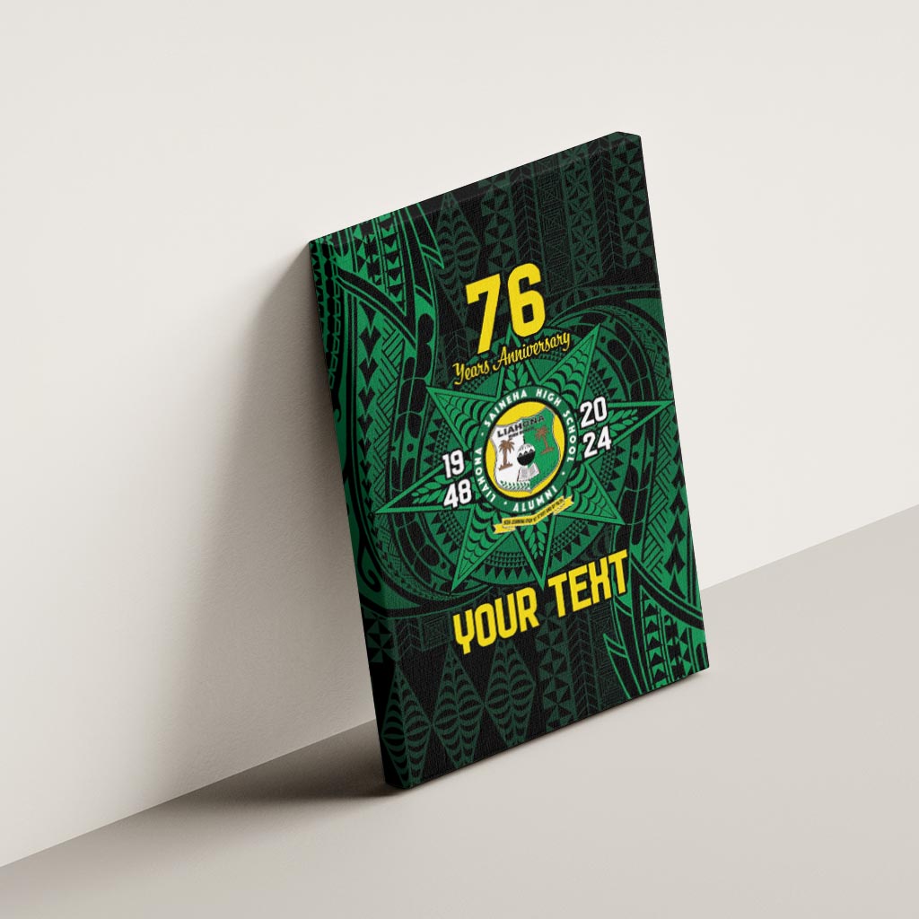 Personalised Tonga Liahona High School 76th Anniversary Canvas Wall Art Special Kupesi Pattern LT9 - Polynesian Pride