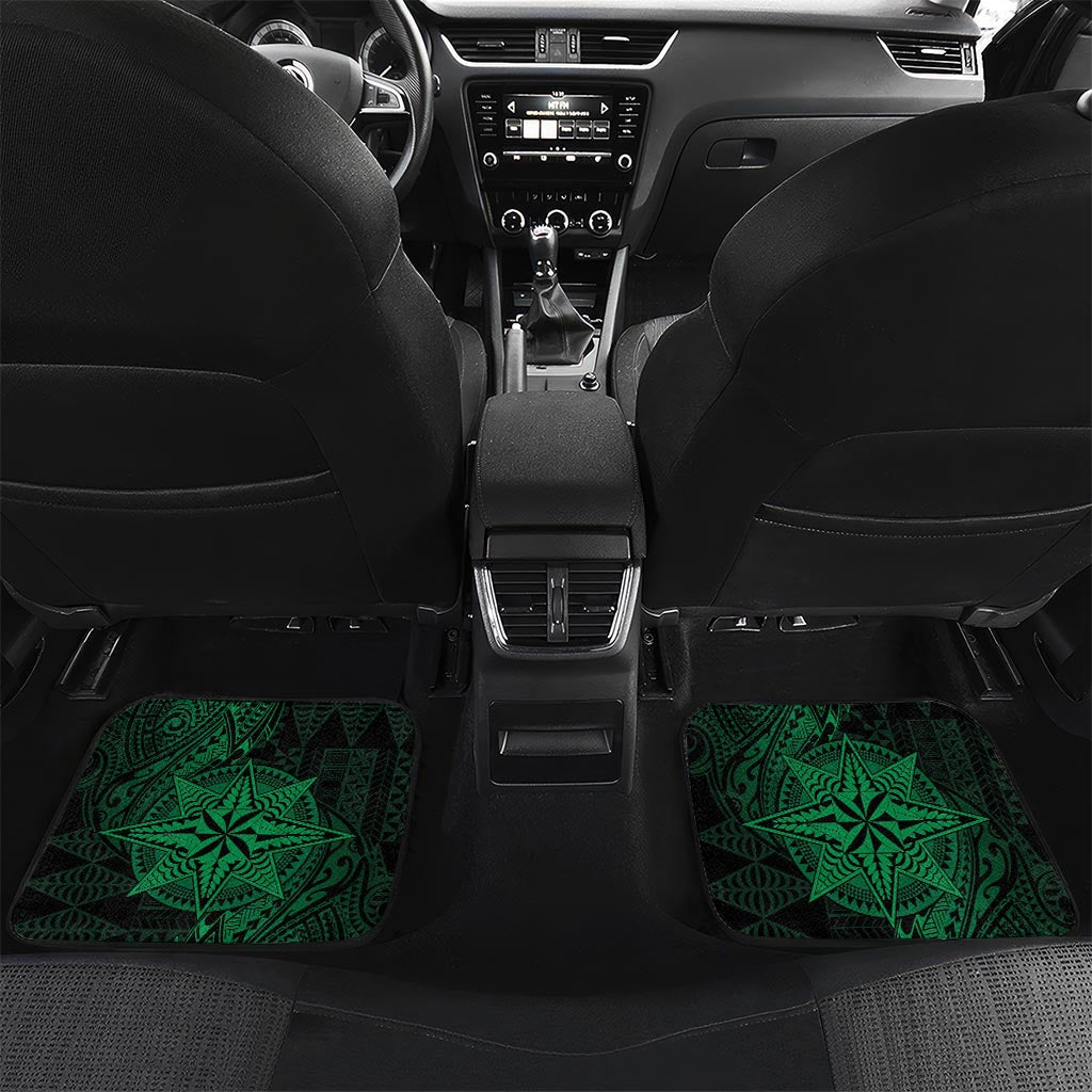 Personalised Tonga Liahona High School 76th Anniversary Car Mats Special Kupesi Pattern LT9 Set 2pcs - Back Green - Polynesian Pride
