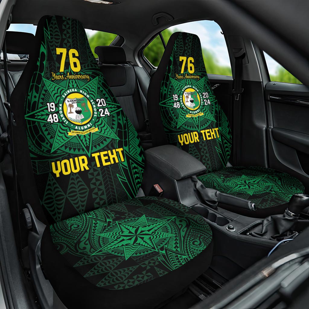 Personalised Tonga Liahona High School 76th Anniversary Car Seat Cover Special Kupesi Pattern