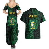Personalised Tonga Liahona High School 76th Anniversary Couples Matching Summer Maxi Dress and Hawaiian Shirt Special Kupesi Pattern LT9 - Polynesian Pride