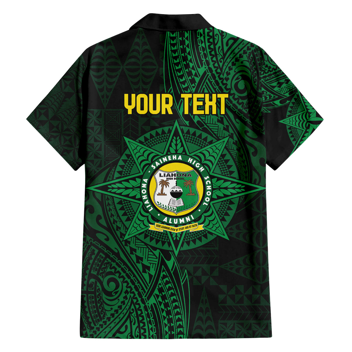 Personalised Tonga Liahona High School 76th Anniversary Family Matching Puletasi and Hawaiian Shirt Special Kupesi Pattern LT9 - Polynesian Pride