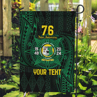 Personalised Tonga Liahona High School 76th Anniversary Garden Flag Special Kupesi Pattern LT9 Garden Flag Green - Polynesian Pride