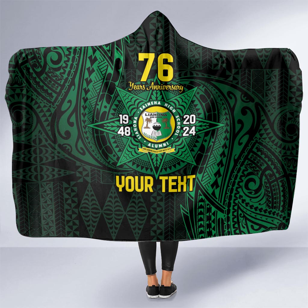 Personalised Tonga Liahona High School 76th Anniversary Hooded Blanket Special Kupesi Pattern LT9 - Polynesian Pride