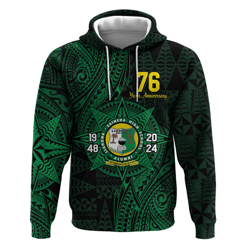 Personalised Tonga Liahona High School 76th Anniversary Hoodie Special Kupesi Pattern