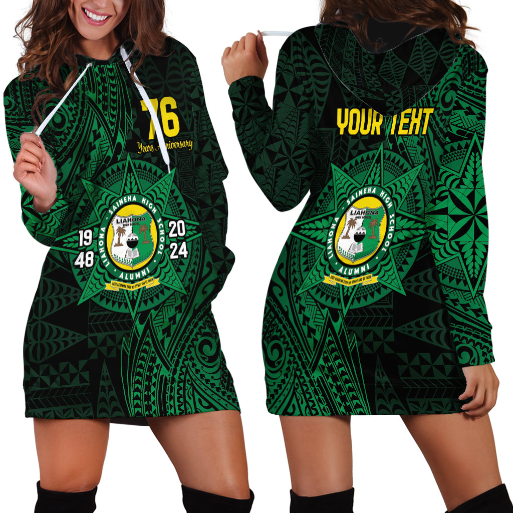 Personalised Tonga Liahona High School 76th Anniversary Hoodie Dress Special Kupesi Pattern LT9 - Polynesian Pride