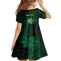 Personalised Tonga Liahona High School 76th Anniversary Kid Short Sleeve Dress Special Kupesi Pattern