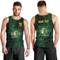 Personalised Tonga Liahona High School 76th Anniversary Men Tank Top Special Kupesi Pattern LT9 - Polynesian Pride