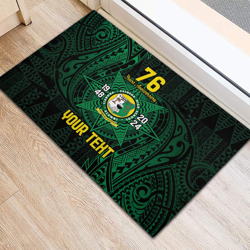Personalised Tonga Liahona High School 76th Anniversary Rubber Doormat Special Kupesi Pattern LT9 - Polynesian Pride