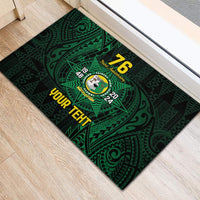 Personalised Tonga Liahona High School 76th Anniversary Rubber Doormat Special Kupesi Pattern LT9 - Polynesian Pride