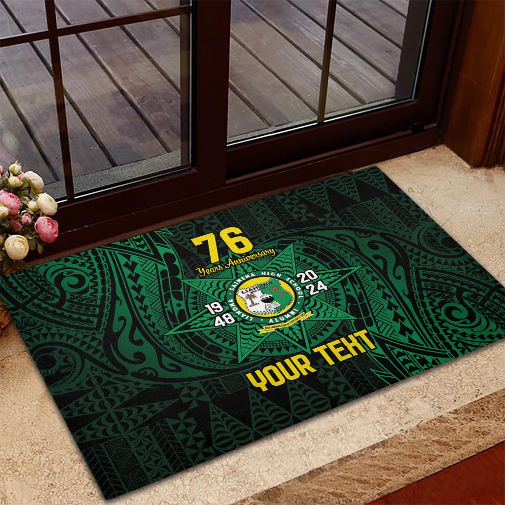 Personalised Tonga Liahona High School 76th Anniversary Rubber Doormat Special Kupesi Pattern LT9 - Polynesian Pride