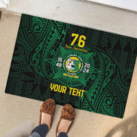 Personalised Tonga Liahona High School 76th Anniversary Rubber Doormat Special Kupesi Pattern LT9 - Polynesian Pride