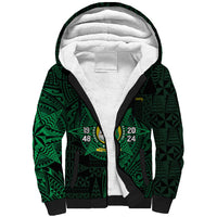 Personalised Tonga Liahona High School 76th Anniversary Sherpa Hoodie Special Kupesi Pattern LT9 Unisex Green - Polynesian Pride