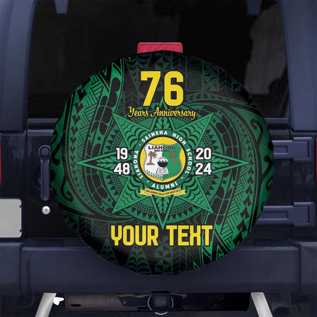 Personalised Tonga Liahona High School 76th Anniversary Spare Tire Cover Special Kupesi Pattern LT9 - Polynesian Pride