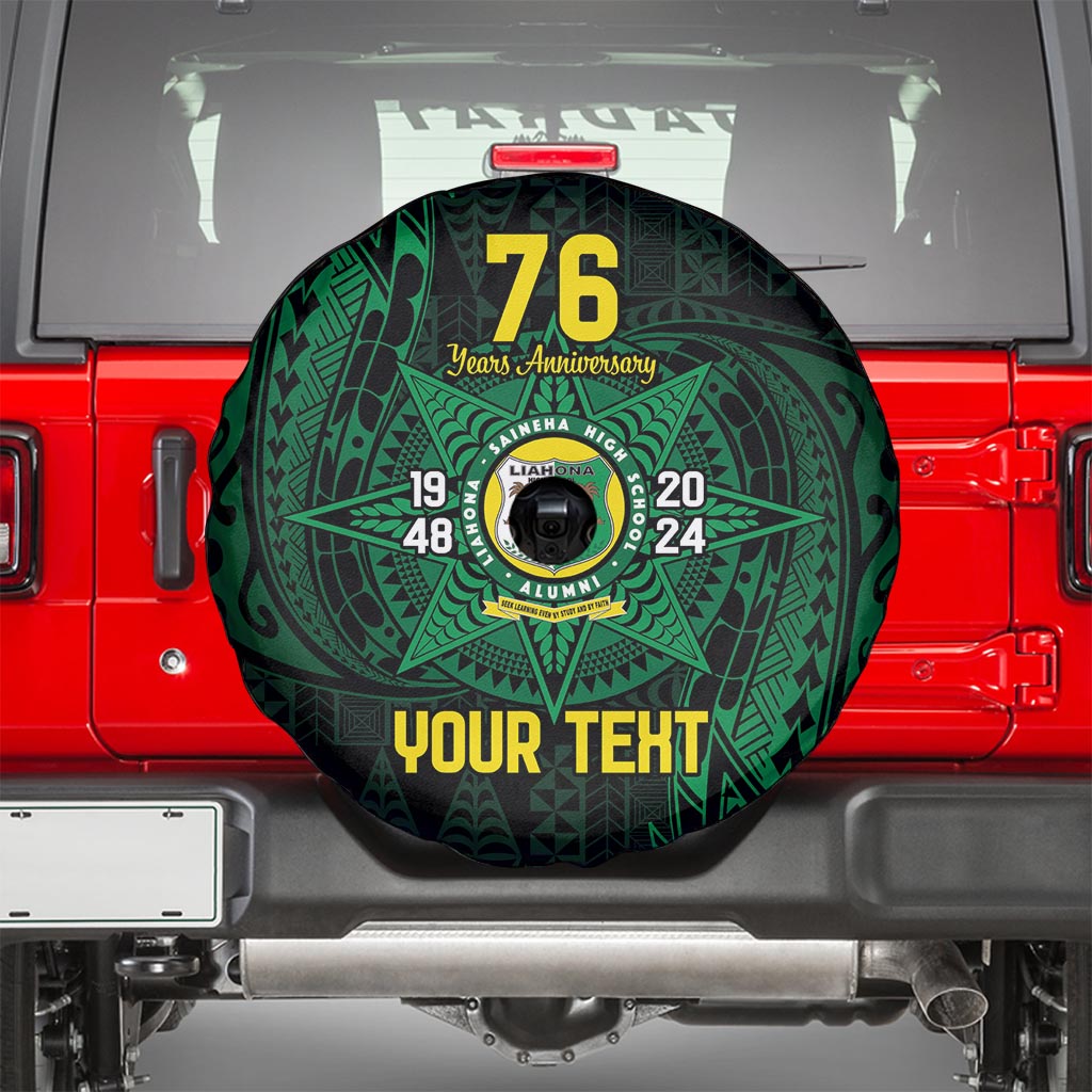 Personalised Tonga Liahona High School 76th Anniversary Spare Tire Cover Special Kupesi Pattern LT9 - Polynesian Pride