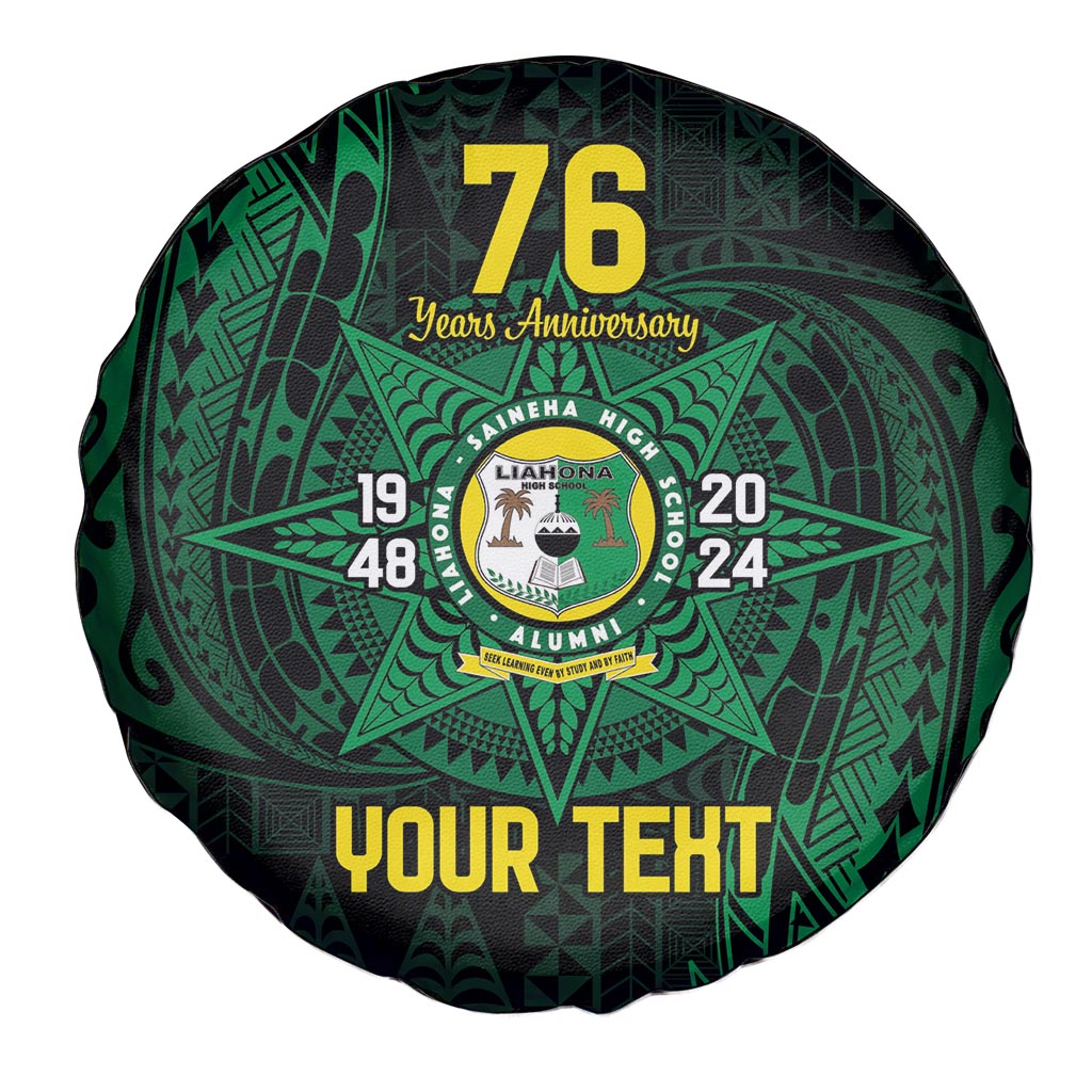 Personalised Tonga Liahona High School 76th Anniversary Spare Tire Cover Special Kupesi Pattern LT9 - Polynesian Pride